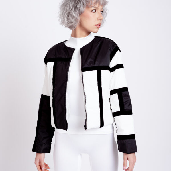 Jacheta ‘MONDRIAN SHORT’ alb-negru